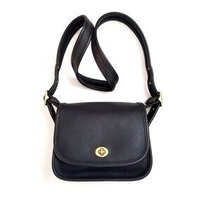 Vintage Coach Legacy Small Flap Bag Navy Blue #9965